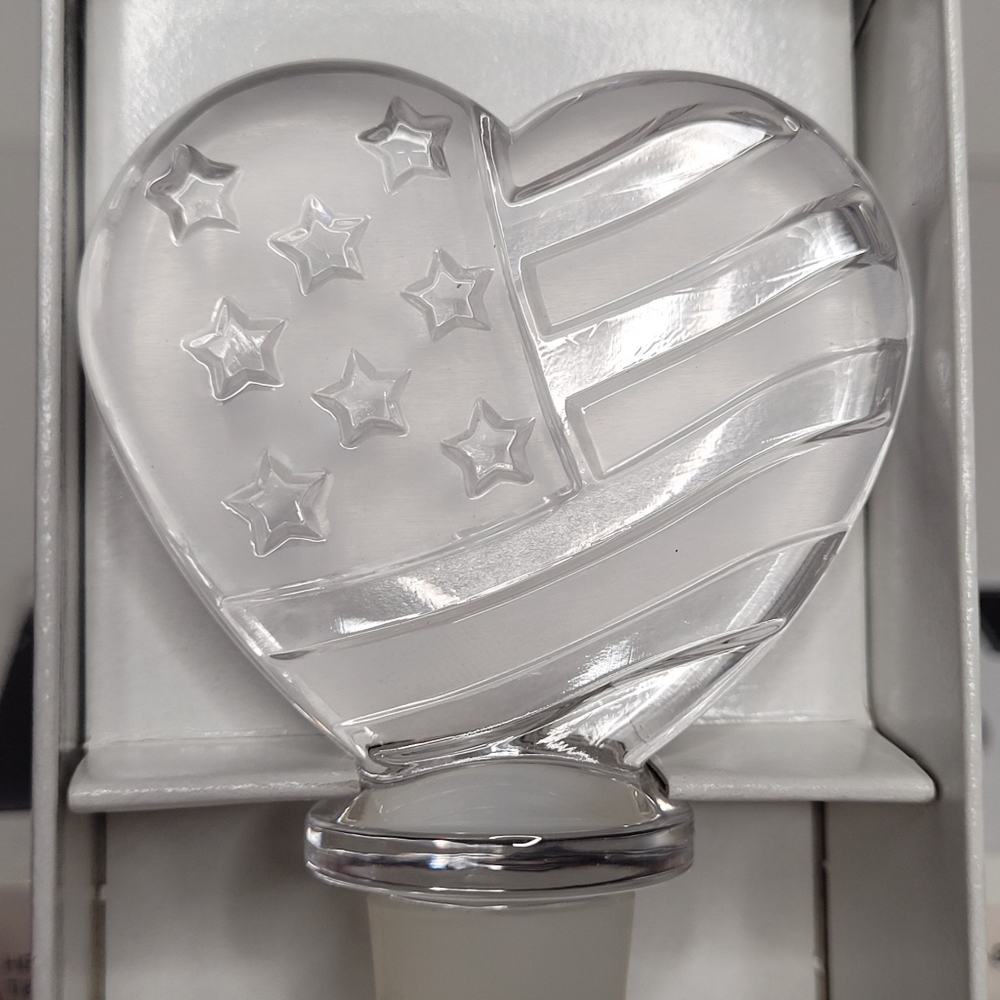 Mikasa Crystal Wine Stopper Stars And Stripes Heart - Picture 1 of 4